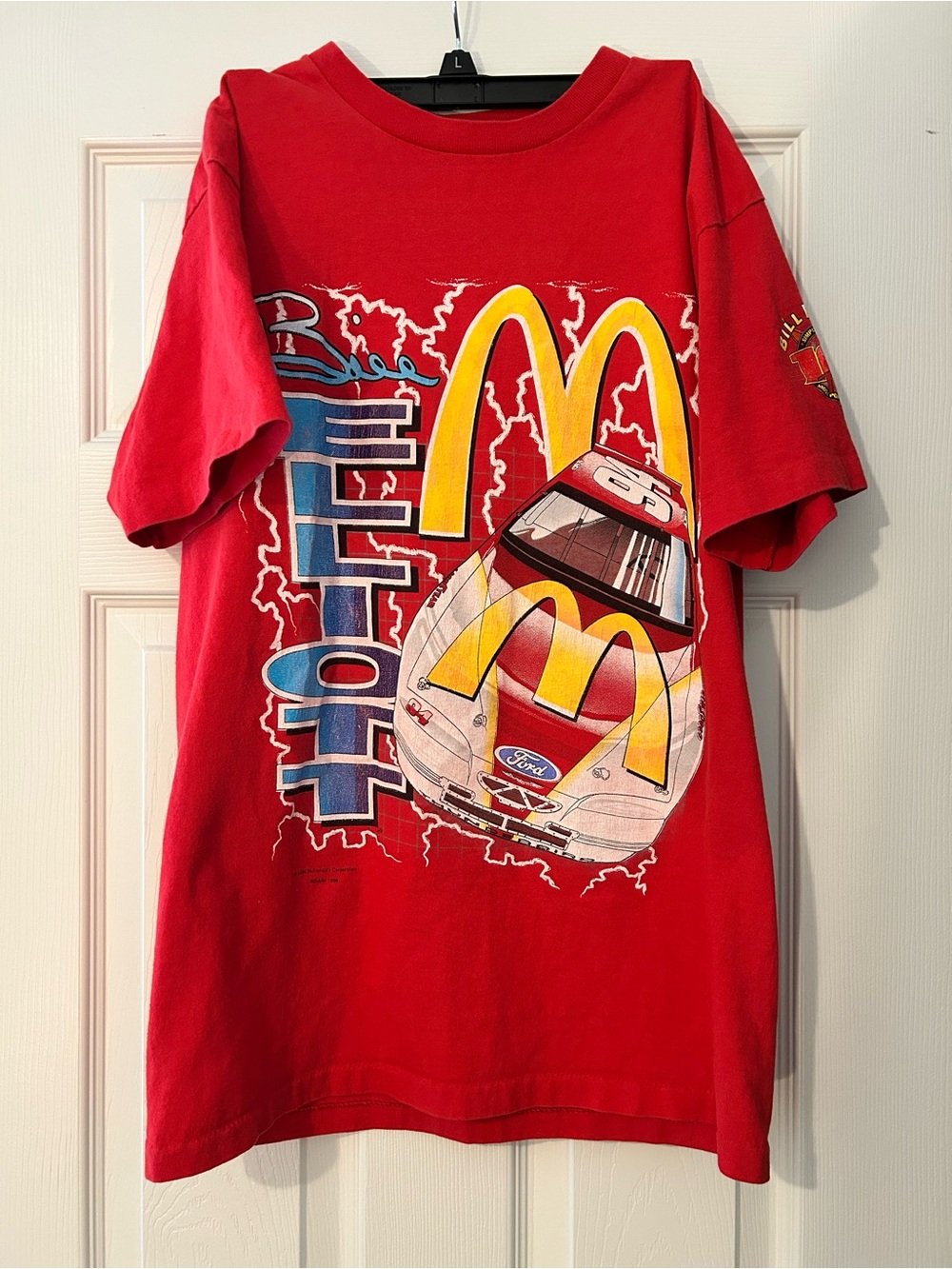 Vintage NASCAR McDonald's Red Racing Graphic Tee with Yellow Arches